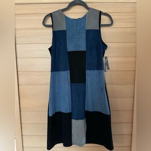 Blue Square Patterned Dress